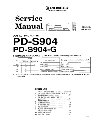 Pioneer hfe   pd-s904 service  Pioneer Audio PD-S904 hfe_pioneer_pd-s904_service.pdf