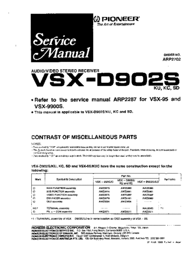 Pioneer hfe pioneer vsx-d902s service arp2702 en  Pioneer Audio VSX-D902S hfe_pioneer_vsx-d902s_service_arp2702_en.pdf