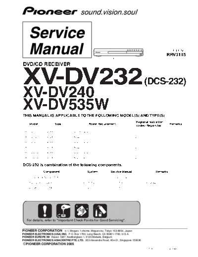 Pioneer xv-dv232 218  Pioneer Audio XV-DV240 xv-dv232_218.pdf