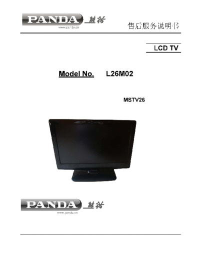 PANDA PANDA L26M02 Chassis MSTV26  . Rare and Ancient Equipment PANDA LCD L26M02 CHASSIS MSTV26 PANDA_L26M02_Chassis_MSTV26.pdf