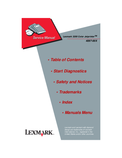 Lexmark Lexmark 3200 (4097) Color Jetprinter Service Manual  Lexmark Lexmark 3200 (4097) Color Jetprinter Service Manual.pdf