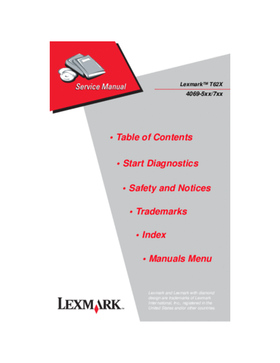 Lexmark Lexmark T62X 4069 Service Manual  Lexmark Lexmark T62X 4069 Service Manual.pdf