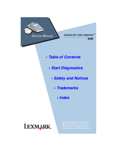 Lexmark Lexmark Z-31 Color JetPrinter Service Manual  Lexmark Lexmark Z-31 Color JetPrinter Service Manual.pdf