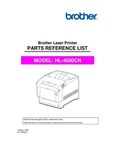 Brother Brother HL-4000cn Parts Manual  Brother Brother HL-4000cn Parts Manual.pdf