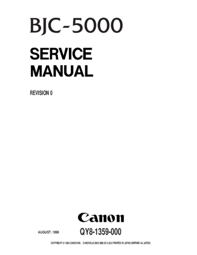 CANON Canon BJC-5000 Service Manual  CANON Printer Canon BJC-5000 Service Manual.pdf