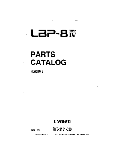 CANON LBP-8iv Parts Manual  CANON Printer Canon LBP-8iv Parts Manual.pdf