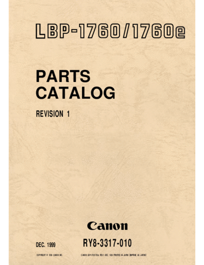 CANON Canon LBP-1760 Parts Manual  CANON Printer Canon LBP-1760 Parts Manual.pdf