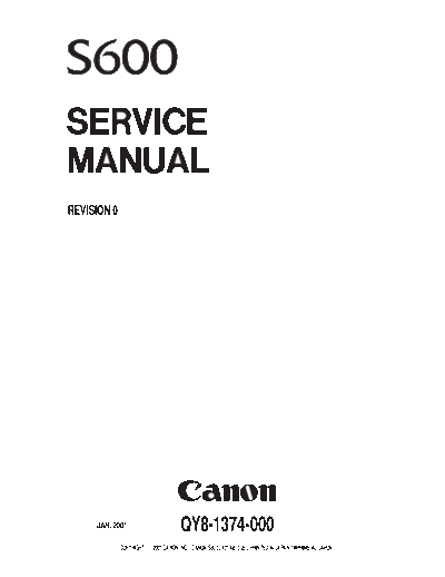 CANON Canon S 600 Service Manual  CANON Printer Canon S 600 Service Manual.pdf
