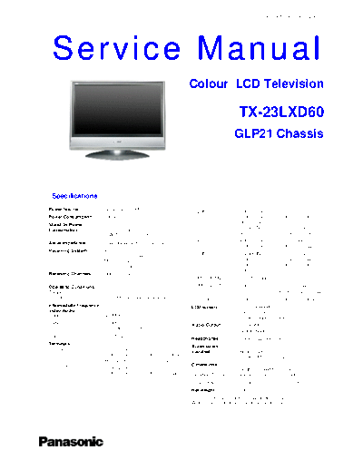 panasonic GLP21 TX-23LXD60  panasonic LCD GLP21 TX-23LXD60.pdf