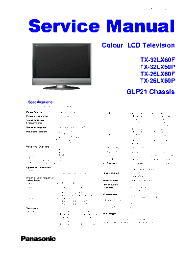 panasonic GLP21 TX-32LX60F TX-32LX60P TX-26LX60F TX-26LX60P  panasonic LCD GLP21 TX-32LX60F TX-32LX60P TX-26LX60F TX-26LX60P.pdf