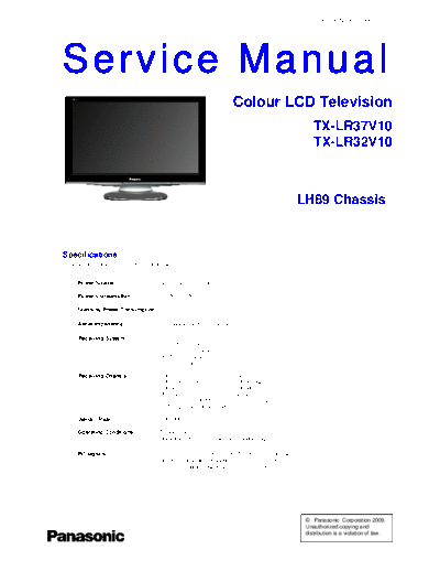 panasonic LH89 TX-LR37V10 TX-LR32V10  panasonic LCD LH89 TX-LR37V10 TX-LR32V10.pdf