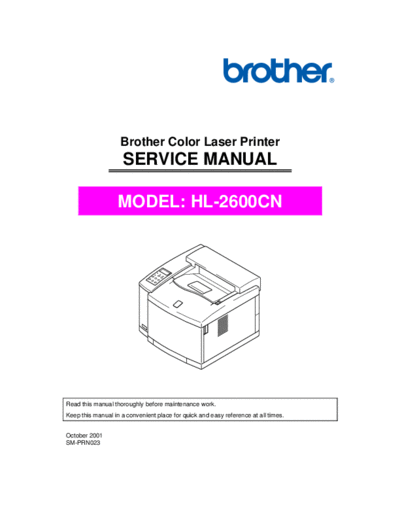 Brother Brother HL-2600cn Service Manual  Brother HL2600 Brother HL-2600cn Service Manual.pdf
