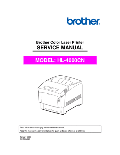 Brother Brother HL-4000cn Service Manual  Brother HL4000 Brother HL-4000cn Service Manual.pdf