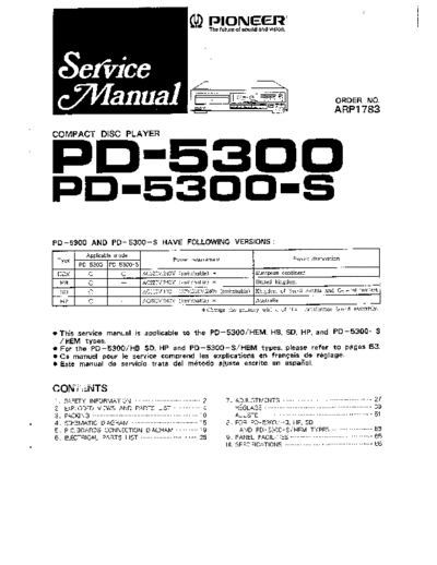 Pioneer hfe   pd-5300 service  Pioneer CD PD-5300 hfe_pioneer_pd-5300_service.pdf