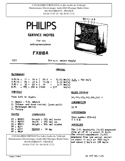Philips fx 618 a  Philips Historische Radios FX618A fx 618 a.pdf