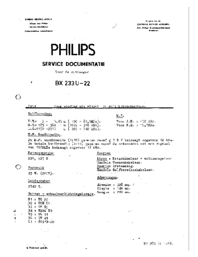Philips BX233U  Philips Historische Radios BX233U BX233U.pdf
