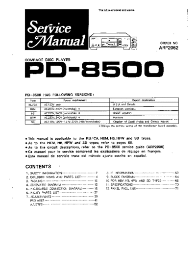 Pioneer hfe   pd-8500 service  Pioneer CD PD-8500 hfe_pioneer_pd-8500_service.pdf