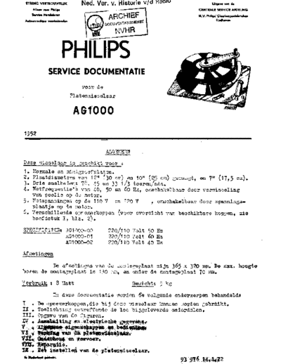 Philips ag1000 changing gramophone sm  Philips Historische Radios AG1000 philips_ag1000_changing_gramophone_sm.pdf