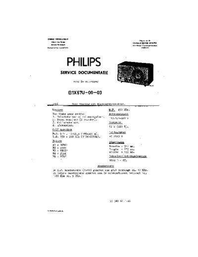 Philips B1X67U  Philips Historische Radios B1X67U B1X67U.pdf