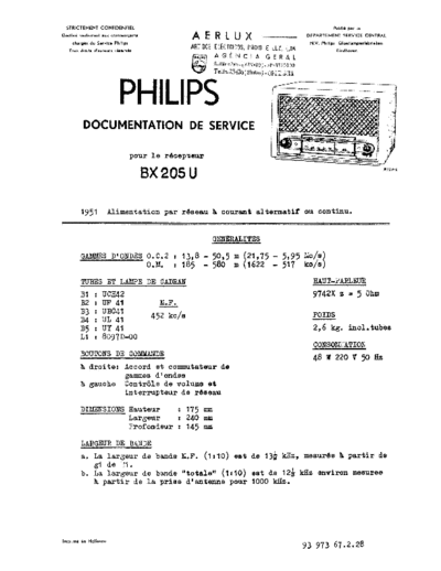 Philips BX205U  Philips Historische Radios BX205U BX205U.pdf