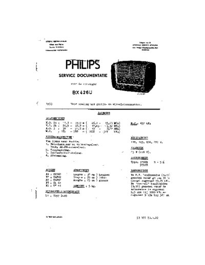 Philips BX426U  Philips Historische Radios BX426U BX426U.pdf