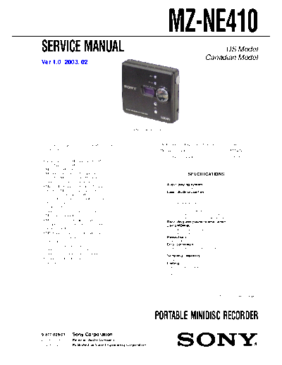 panasonic sony mz-ne410 s manual  panasonic Fax KXFM90PDW Viewing SGML_VIEW_DATA EU KX-FM90PD-W SVC Audio sony_mz-ne410_s_manual.pdf