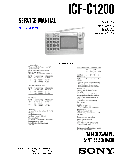 panasonic sony icf-c1200  panasonic Fax KXFM90PDW Viewing SGML_VIEW_DATA EU KX-FM90PD-W SVC Audio sony_icf-c1200.pdf