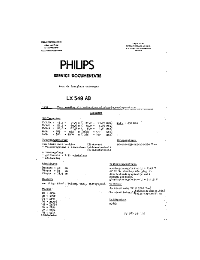 Philips LX548AB  Philips Historische Radios LX548AB LX548AB.pdf