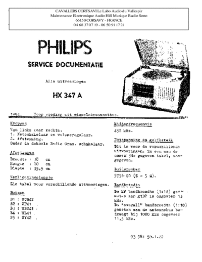 Philips hx 347 a  Philips Historische Radios HX347A hx 347 a.pdf