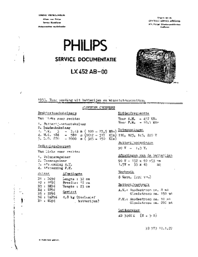 Philips LX452AB  Philips Historische Radios LX452AB LX452AB.pdf