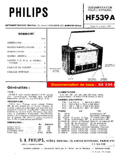 Philips hf 539 a  Philips Historische Radios BX534A hf 539 a.pdf