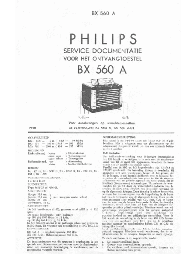 Philips BX560A  Philips Historische Radios BX560A BX560A.pdf
