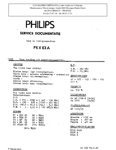 Philips f6x 63 a  Philips Historische Radios F6X63A f6x 63 a.pdf