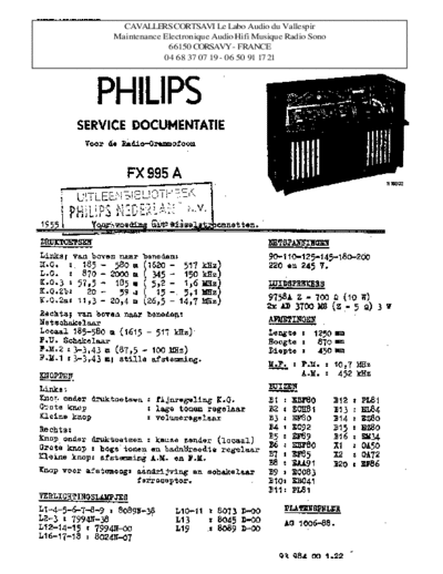 Philips fx 995 a  Philips Historische Radios FX995A fx 995 a.pdf