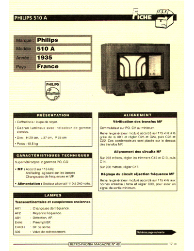 Philips 510A  Philips Historische Radios Philips_Radiola Radio old 510A 510A.pdf