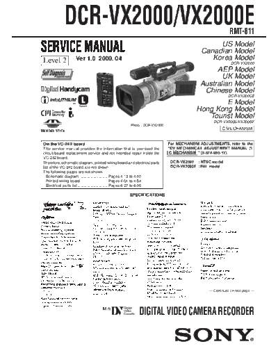 Sony DCR-VX2000 VX2000E v.1 level2  Sony Camera SONY DCR-VX2000_VX2000E v.1_level2.pdf