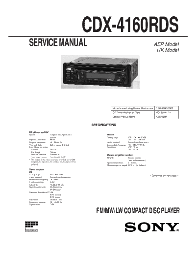Sony caraudio CDX-4160RDS  Sony Sony caraudio CDX-4160RDS.pdf