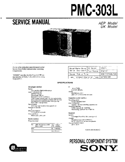 Sony PMC-303L Personal component system  Sony Sony PMC-303L Personal_component_system.pdf