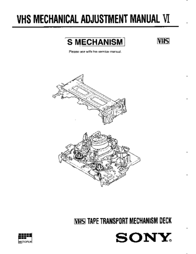 Sony service manual S mechanism  Sony Sony_service_manual_S_mechanism.pdf