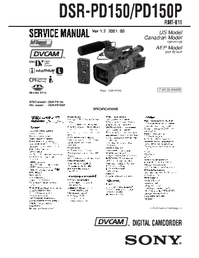 Sony CAMARA    DSR - PD 150  Sony Camera CAMARA SONY  DSR - PD 150   .pdf