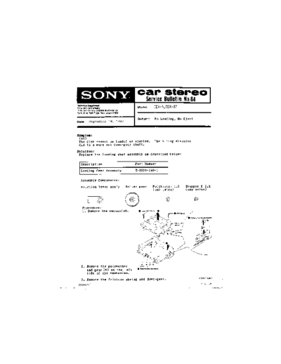 Sony CAR0084  Sony Car Stereo Service Bulletin CAR0084.PDF