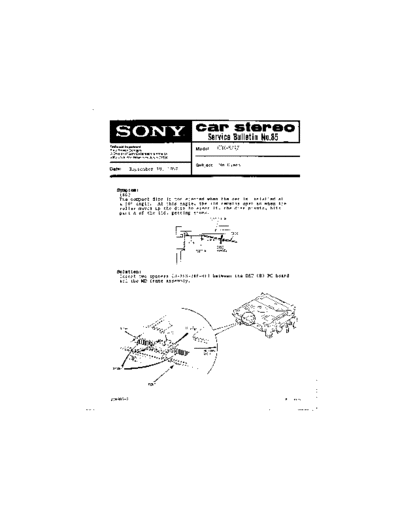 Sony CAR0085  Sony Car Stereo Service Bulletin CAR0085.PDF