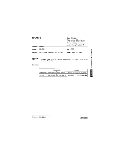 Sony Car0202  Sony Car Stereo Service Bulletin Car0202.pdf