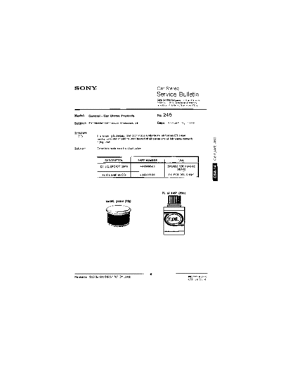 Sony Car0245  Sony Car Stereo Service Bulletin Car0245.pdf