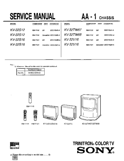 Sony KV-32S12 AA1  Sony SONY KV chassis KV-32S12_AA1.pdf