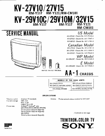Sony KV29V10 KV29RS10 KV29RS15 AA1 FULL SM  Sony SONY KV chassis KV29V10_KV29RS10_KV29RS15 AA1 FULL SM.pdf
