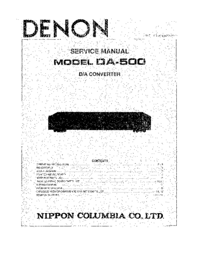 DENON  DA-500  DENON DA Converter DA Converter Denon - DA-500  DA-500.PDF
