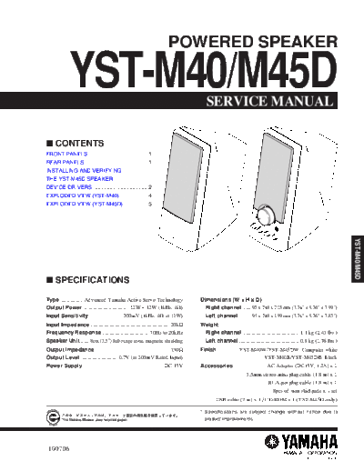 Yamaha YST-M40 & M45D  Yamaha YST YST-M40 & M45D YST-M40 & M45D.pdf