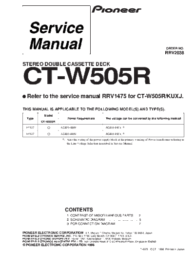 Pioneer CT-W505R  Pioneer CT CT-W505R CT-W505R.pdf
