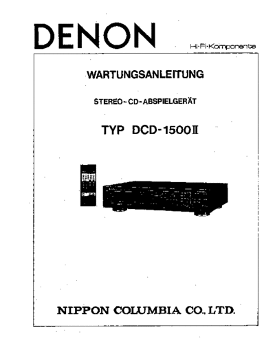 DENON  DCD-1500 II  DENON CD Player CD Player Denon - DCD-1500 II  DCD-1500 II.PDF